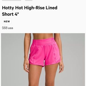 Lululemon Hotty Hot Shorts 4in